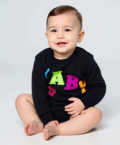 BABYDOLL(ベビードール)の「サガラワッペンロンパース 1054B(ロンパース・キッズ・ブラック/アッシュグレー・9(27cm))」の1枚目の写真