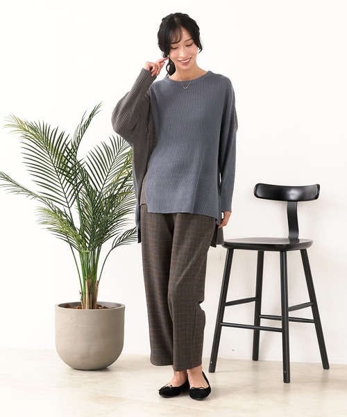 fort point(フォーポイント)の「【C-FORTPOINT/フォートポイント】パッチワーク配色 ニットプルオーバー(ニット/セーター・レディース・マスタード/ダークブルー/アイボリー/カーキ・MEDIUM)」の14枚目の写真