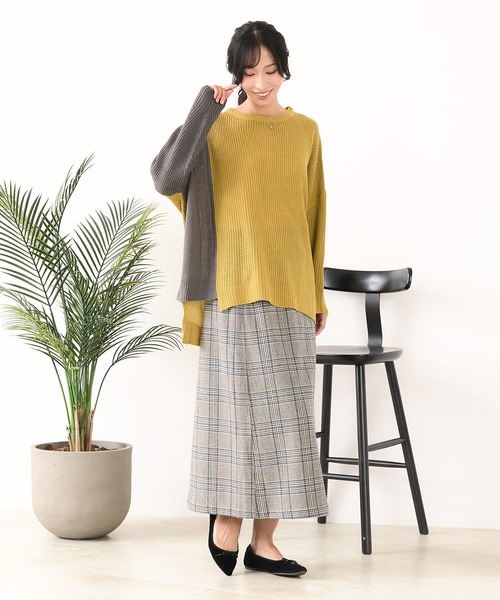 fort point(フォーポイント)の「【C-FORTPOINT/フォートポイント】パッチワーク配色 ニットプルオーバー(ニット/セーター・レディース・マスタード/ダークブルー/アイボリー/カーキ・MEDIUM)」の21枚目の写真