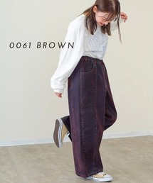 Mili Plus/ミリプラス　フロッキーイージーデニムパンツ