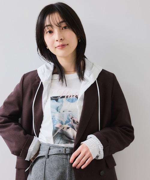 VIS(ビス)の「フォト&ロゴアソートロングスリーブTシャツ(Tシャツ/カットソー・レディース・ホワイト/ホワイト系その他/ベージュ・FREE)」の16枚目の写真