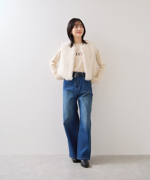 VIS(ビス)の「フォト&ロゴアソートロングスリーブTシャツ(Tシャツ/カットソー・レディース・ホワイト/ホワイト系その他/ベージュ・FREE)」の17枚目の写真