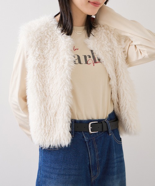 VIS(ビス)の「フォト&ロゴアソートロングスリーブTシャツ(Tシャツ/カットソー・レディース・ホワイト/ホワイト系その他/ベージュ・FREE)」の19枚目の写真