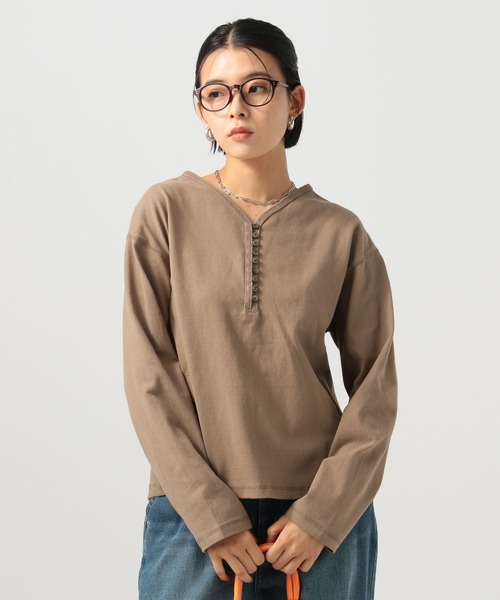 BAYFLOW(ベイフロー)の「ヘンリーネックロングスリーブプルオーバー(Tシャツ/カットソー・レディース・マスタード/モカ/チャコール・FREE)」の16枚目の写真