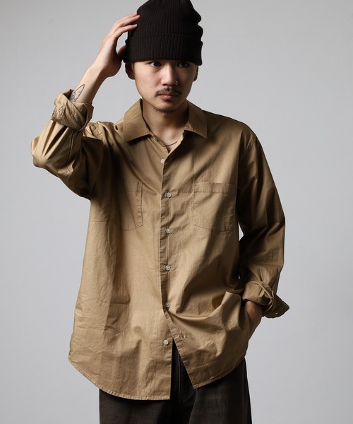 OMNES（オムネス）の「OMNES Another Edition 製品洗いタイプライターワークシャツ 長袖シャツ（シャツ/ブラウス・メンズ・カーキ/ベージュ・L/M）」の10枚目の写真