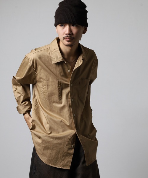 OMNES（オムネス）の「OMNES Another Edition 製品洗いタイプライターワークシャツ 長袖シャツ（シャツ/ブラウス・メンズ・カーキ/ベージュ・L/M）」の11枚目の写真