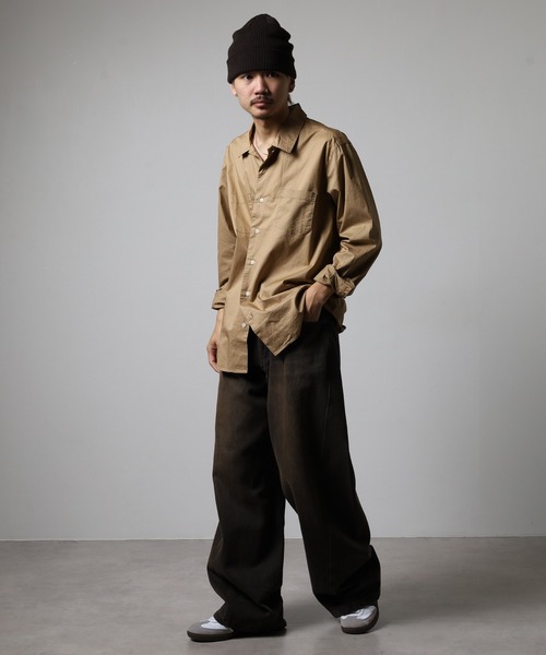 OMNES（オムネス）の「OMNES Another Edition 製品洗いタイプライターワークシャツ 長袖シャツ（シャツ/ブラウス・メンズ・カーキ/ベージュ・L/M）」の12枚目の写真