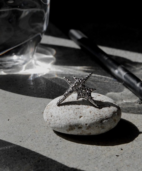 Soierie(ソワリー)の「エトワール ストーン ラージ ピアス (1P) / Etoile stone large pierce (1P)(ピアス(片耳用)・レディース・シルバー系・FREE)」の2枚目の写真