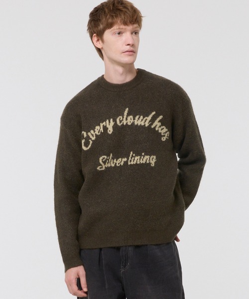 coca（coca）（コカ）の「モヘヤ風アソートロゴニットトップス（ニット/セーター・メンズ・ライトベージュ/ブルー/グリーン/ライトグレー・L/M/XL）」の3枚目の写真