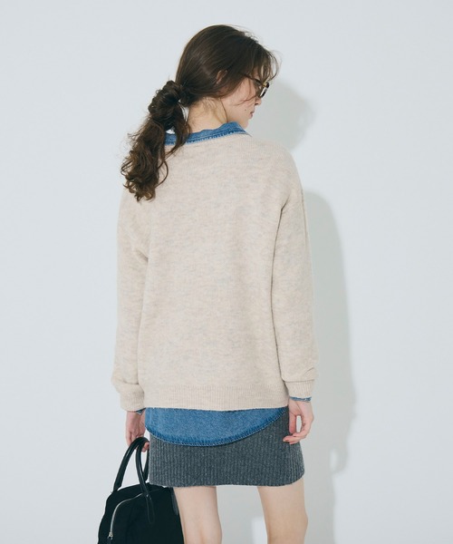 coca（coca）（コカ）の「モヘヤ風アソートロゴニットトップス（ニット/セーター・メンズ・ライトベージュ/ブルー/グリーン/ライトグレー・L/M/XL）」の12枚目の写真