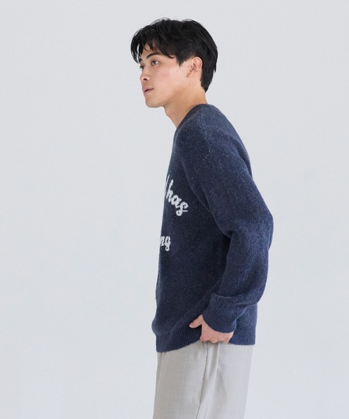 coca（coca）（コカ）の「モヘヤ風アソートロゴニットトップス（ニット/セーター・メンズ・ライトベージュ/ブルー/グリーン/ライトグレー・L/M/XL）」の15枚目の写真