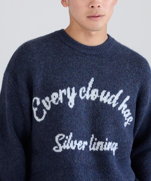 coca（coca）（コカ）の「モヘヤ風アソートロゴニットトップス（ニット/セーター・メンズ・ライトベージュ/ブルー/グリーン/ライトグレー・L/M/XL）」の17枚目の写真