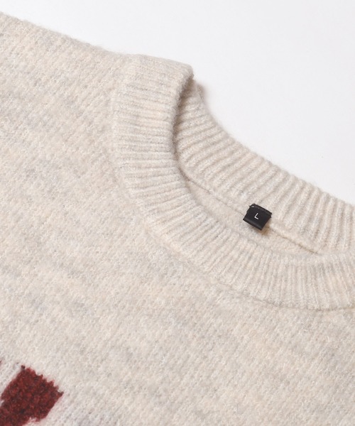 coca（coca）（コカ）の「モヘヤ風アソートロゴニットトップス（ニット/セーター・メンズ・ライトベージュ/ブルー/グリーン/ライトグレー・L/M/XL）」の22枚目の写真