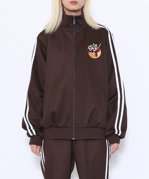 PUNYUS(プニュズ)の「【新サイズ】フードトラックジャケット(ジャージ・レディース・ブラック/ホワイト/オレンジ/グリーン/ブルー/サックスブルー/イエロー/パープル/レッド/ピンク/ブラウン・1/2/3/4/5)」の3枚目の写真