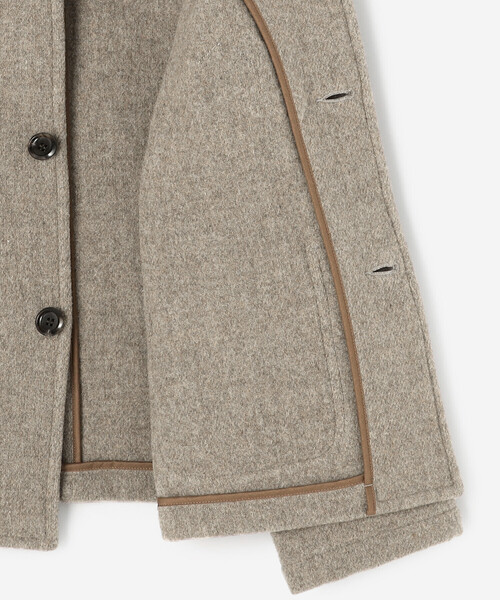 DANTON | ウールライトパイル カラーレスジャケット WOMEN（ノーカラー