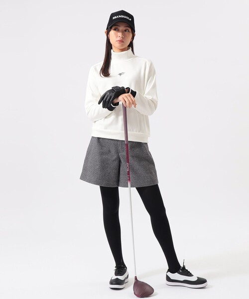 BEAMS GOLF（ビームスゴルフ）の「ORANGE LABEL / 裏起毛 ハイネック プルオーバー（スウェット・レディース・ブラック/ホワイト/グレー・LARGE/MEDIUM/SMALL）」の4枚目の写真