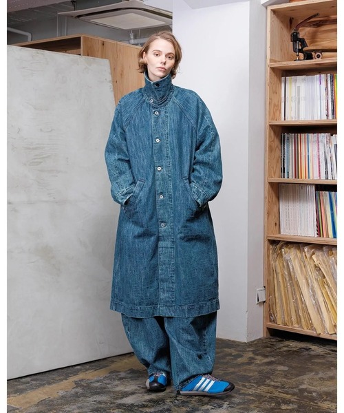 VOAAOV(ヴォアーブ)の「【VOAAOV】 RANDOM CRUNCH DENIM Long Coat - used(デニムジャケット・メンズ・グリーン・2/0/1)」の1枚目の写真