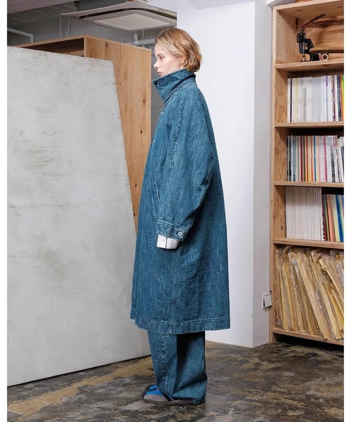 VOAAOV(ヴォアーブ)の「【VOAAOV】 RANDOM CRUNCH DENIM Long Coat - used(デニムジャケット・メンズ・グリーン・2/0/1)」の5枚目の写真