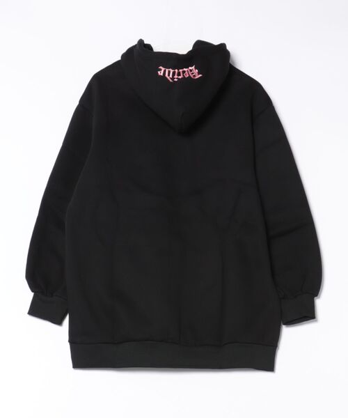 GORGE（ゴージ）の「《ベロアロゴ×バタフライ》レディース 裏起毛 パーカー ビッグシルエット ストリート 秋冬（パーカー・レディース・ボルドー/オフホワイト/ブラック・F）」の16枚目の写真