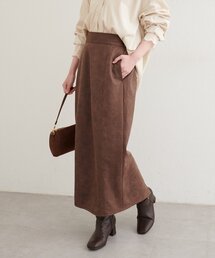 natural couture（ナチュラルクチュール）の「合皮風ポンチスエードタイトスカート（スカート・レディース）」