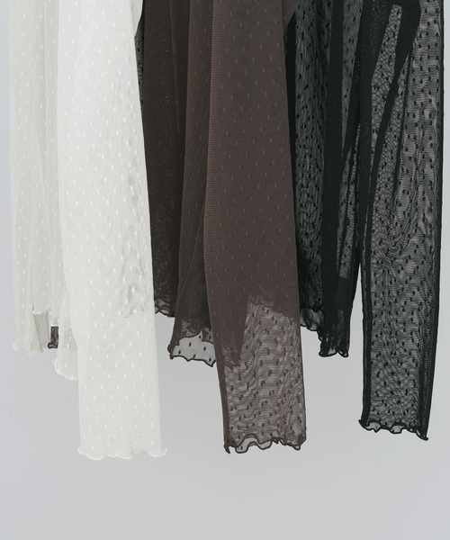 Spick & Span（スピックアンドスパン）の「《WEB限定 / 追加4》ドットチュールハイネックプルオーバー（Tシャツ/カットソー・レディース・ブラウン/ブラック/ホワイト系その他・FREE）」の16枚目の写真