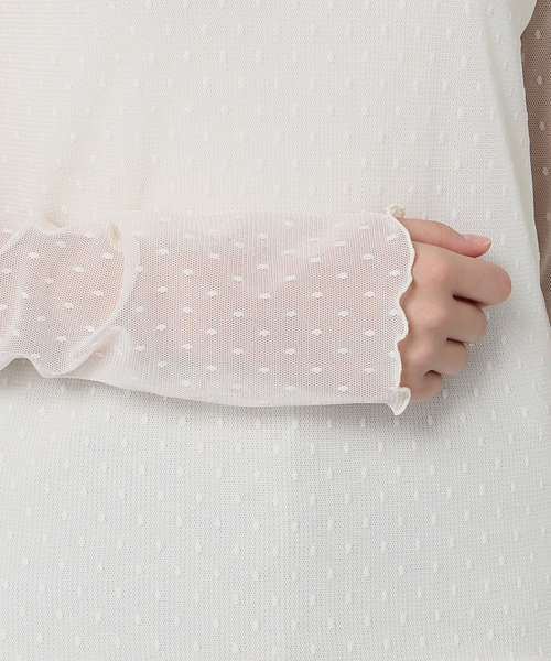 Spick & Span（スピックアンドスパン）の「《WEB限定 / 追加4》ドットチュールハイネックプルオーバー（Tシャツ/カットソー・レディース・ブラウン/ブラック/ホワイト系その他・FREE）」の9枚目の写真