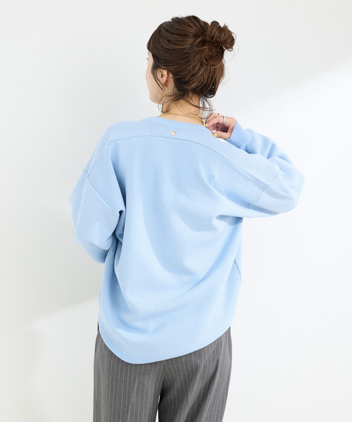 B.C STOCK（ベーセーストック）の「手洗い可 / ニュアンスシルエットニットプルオーバー（ニット/セーター・レディース・ブラック/サックスブルー/チャコールグレー/レッド・FREE）」の19枚目の写真