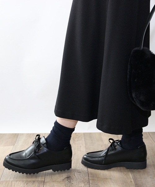 Fin（フィン）の「厚底チロリアンシューズ【低反発スポンジ入り】（ドレスシューズ・レディース・ブラック系その他/ブラック/ベージュ/ブラウン・25cm/24.5cm/24cm/23.5cm/23cm/22.5cm）」の12枚目の写真