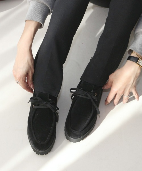 Fin（フィン）の「厚底チロリアンシューズ【低反発スポンジ入り】（ドレスシューズ・レディース・ブラック系その他/ブラック/ベージュ/ブラウン・25cm/24.5cm/24cm/23.5cm/23cm/22.5cm）」の21枚目の写真