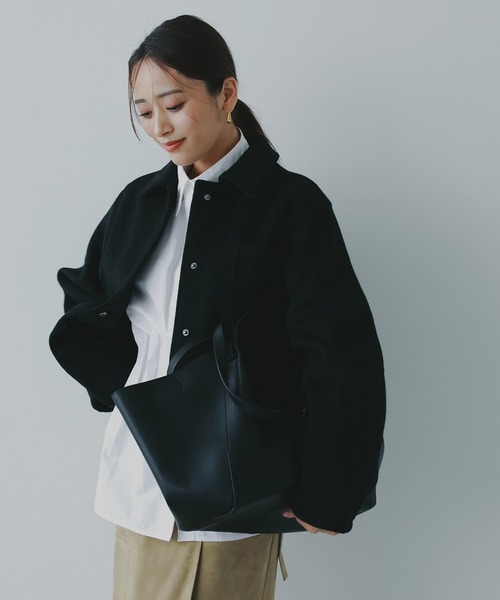 AJUGA.（アジュガ）の「エコレザーボートトートバッグ（トートバッグ・レディース・ブラウン/ブラック・ONE SIZE）」の11枚目の写真
