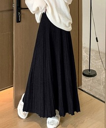 プリーツロングニットスカート