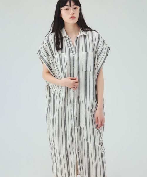 BEAMS HEART(ビームスハート)の「【7/16値下げ】オーバーショルダー ワンピース(ワンピース・レディース・グレー/ベージュ/ネイビー・FREE)」の7枚目の写真