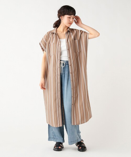 BEAMS HEART(ビームスハート)の「【7/16値下げ】オーバーショルダー ワンピース(ワンピース・レディース・グレー/ベージュ/ネイビー・FREE)」の9枚目の写真