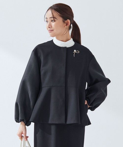 size SHORTあり］fleurie(フルリー) フォルム ジャケット（ノーカラー