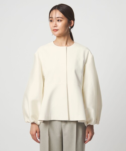 size SHORTあり］フルリー フォルム ジャケット（ノーカラージャケット