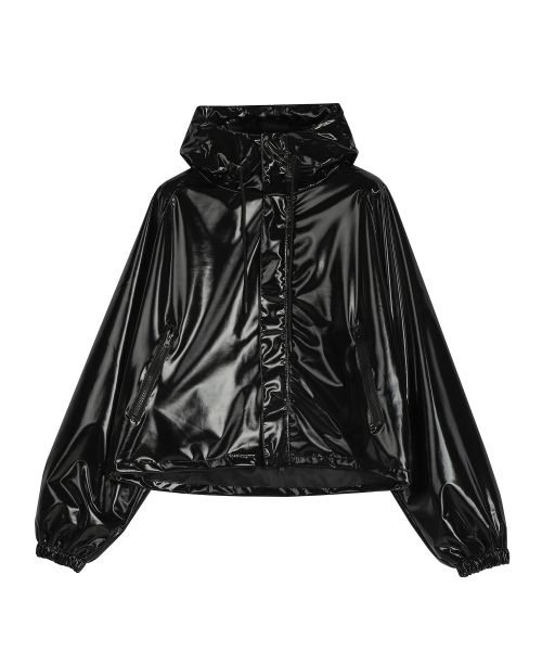 AVANDRESS(アバンドレス )の「エナメルフェイクレザーフードジャンパーブラック(ライダースジャケット・レディース・その他・MEDIUM/LARGE)」の2枚目の写真
