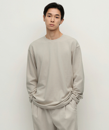 [ヒートタンダード] クルーネック長袖Tシャツ [ライトベージュ]