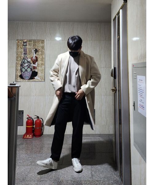 MUSINSA STANDARD（ムシンサスタンダード）の「[ヒートタンダード] クルーネック長袖Tシャツ [ライトベージュ]（Tシャツ/カットソー・メンズ・その他・SMALL/MEDIUM/LARGE/X-LARGE/XX-LARGE）」の5枚目の写真