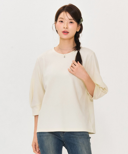 CHASECULT(チェイスカルト)の「レディースボリューム7部袖Tシャツ-アイボリー(Tシャツ/カットソー・レディース・オートミール・90/85)」の1枚目の写真