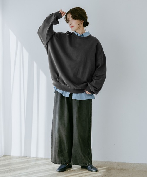 studio CLIP（スタディオクリップ）の「【WEB限定】ダメージルーズスウェット（スウェット・レディース・スミクロ/杢グレー・FREE）」の20枚目の写真