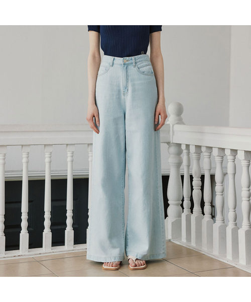 ZEROSTREET（ゼロストリート）の「[3カラー] ウィッシュワイドデニムパンツ（デニムパンツ・レディース・エメラルドブルー/ライトインディゴブルー/インディゴブルー・SMALL/MEDIUM/LARGE）」の2枚目の写真
