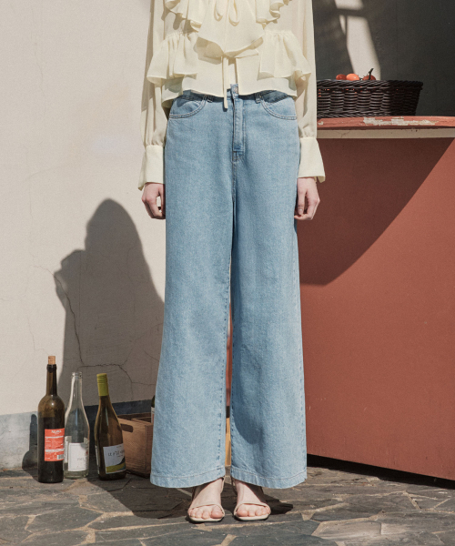 ZEROSTREET（ゼロストリート）の「[3カラー] ウィッシュワイドデニムパンツ（デニムパンツ・レディース・エメラルドブルー/ライトインディゴブルー/インディゴブルー・SMALL/MEDIUM/LARGE）」の5枚目の写真