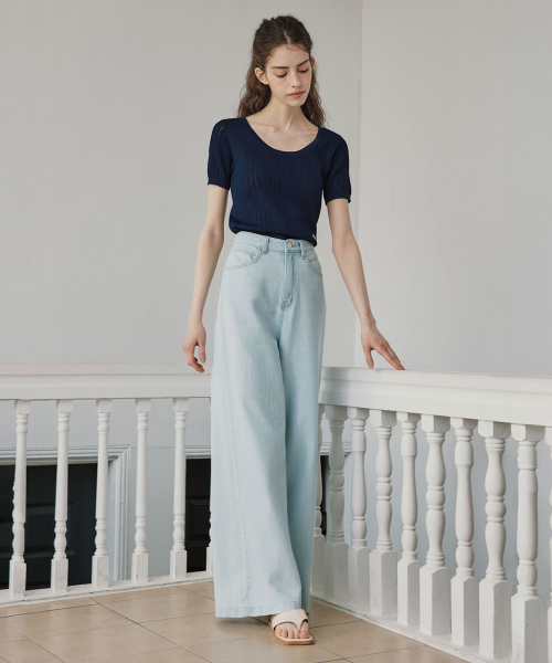 ZEROSTREET（ゼロストリート）の「[3カラー] ウィッシュワイドデニムパンツ（デニムパンツ・レディース・エメラルドブルー/ライトインディゴブルー/インディゴブルー・SMALL/MEDIUM/LARGE）」の8枚目の写真