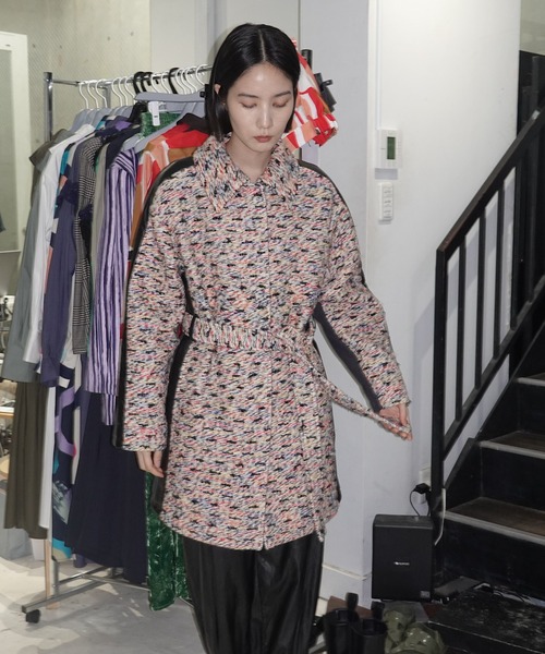 RUMCHE(ラムシェ)の「Mix Tweed Coat / ミックスツイードコート(その他アウター・レディース・ピンク系その他・FREE)」の9枚目の写真