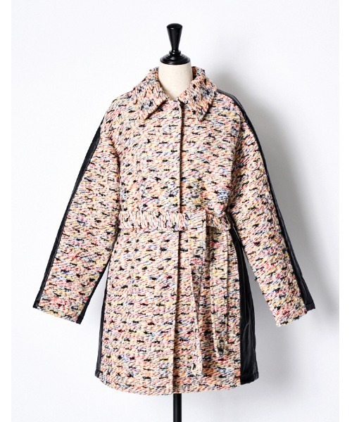 RUMCHE(ラムシェ)の「Mix Tweed Coat / ミックスツイードコート(その他アウター・レディース・ピンク系その他・FREE)」の8枚目の写真