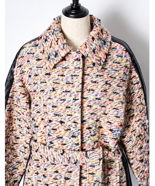 RUMCHE(ラムシェ)の「Mix Tweed Coat / ミックスツイードコート(その他アウター・レディース・ピンク系その他・FREE)」の5枚目の写真