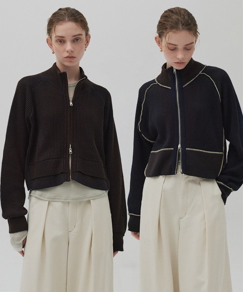 残り僅か＊ダブルリブリバードライバーズニット【リバーシブル/2WAY