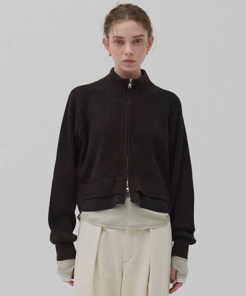 haru 新品2点セット♡スコットクラブ購入 リバーシブルアウター ニット 残り僅か＊ダブルリブリバードライバーズニット【リバーシブル/2WAY