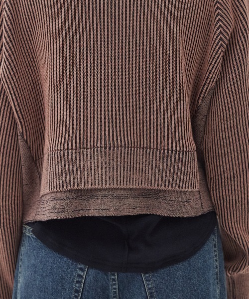 PUBLIC TOKYO（パブリックトウキョウ）の「＊完売間近＊ダブルリブリバードライバーズニット【リバーシブル/2WAY】（ニット/セーター・レディース・ベージュ/ネイビー/ピンク・FREE）」の12枚目の写真