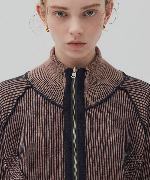 PUBLIC TOKYO（パブリックトウキョウ）の「＊完売間近＊ダブルリブリバードライバーズニット【リバーシブル/2WAY】（ニット/セーター・レディース・ベージュ/ネイビー/ピンク・FREE）」の15枚目の写真